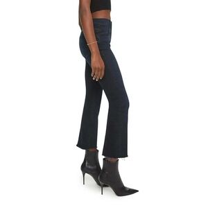 Mother The Hustler Ankle Fray Jeans Size 28 Deep Blue Night in Paris Flare Crop